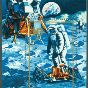 Ungern – M BL  94 A Apollo 17 – Rymdfarare på månen, block stpl