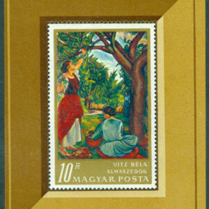 Ungern – M BL  61 A ”Äppelplockare” målning av Béla Uitz (1887-1972), block **