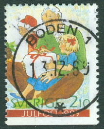 F 1598 Julpost. Prakt BODEN 1  13.12.89  (BD/Nb)