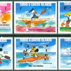 Turks & Caicos Islands – M  675-680 Disneyfigurer vid OS i Los Angeles 1964, 6 ol **