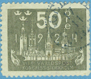 F  205 Världspostkongressen 50 öre stpl