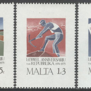 Malta – M  521-523 Republiken Malta 1 år, 3 kpl *