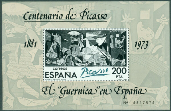 Spanien - M BL  23 I Pablo Picassos födelse 100 år. "Guernica", block **