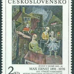 Tjeckoslovakien – M 3102 Vardagen i huset, mållning av Max Ernst. 2 Kc **