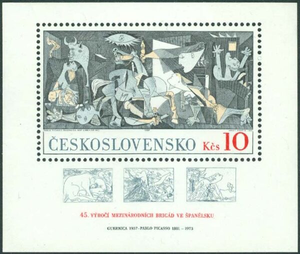 Tjeckoslovakien - M BL  45 Guernica, målning av P Picaso, block **