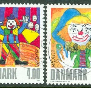 Danmark – F 1329-1330 Europa 2002 – Cirkus, 2 kpl stpl