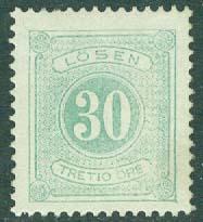 Sverige – F L 18 Lösen t. 13, 30 öre, ost. ug.