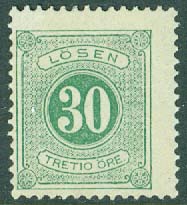 Sverige – F L 18 Lösen t. 13, 30 öre, ost. ug.