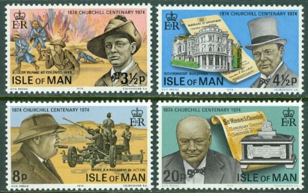 Isle of Man - M   48-51 Winston Churchill (1874-1965). Politiker, premiärminister, nobelpristagare 1953, 4 kpl **