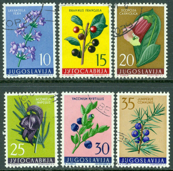Jugoslavien - M  882-887 Jugoslavisk flora III, 6 ol stpl