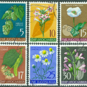 Jugoslavien – M  765-770 Jugoslavisk flora I, 6 ol stpl