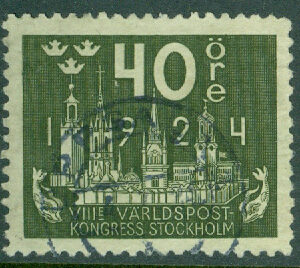F  203 Världspostkongressen 40 öre stpl