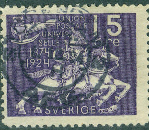 F  213 Världspostföreningen 15 öre stpl STOCKHOLM 1.12.24  (A/U)