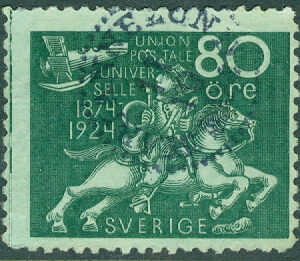 F  222 Världspostföreningen 80 öre stpl MARIANNELUND 11.10.??  (F/Sm)