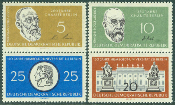 DDR - M  795-798 Humboldt-universitetet i Berlin 150 år, 4 ol **