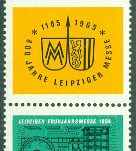 DDR – M 1012 x 2 Vårmässa i Leipzig 1965, 3-strip med zf **