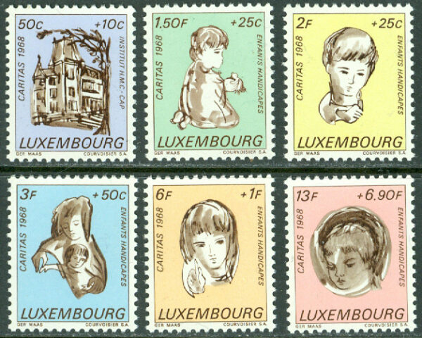 Luxemburg - M  779-784 Caritas 1968 - för barn, 6 kpl **