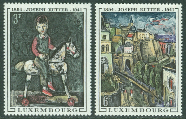 Luxemburg - M  790-791 Målningar av Joseph Kutter (1894-1941), konstnär. 2 kpl **
