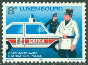 Luxemburg – M 1017 50 år förstatligad lokal polis, 1 kpl **