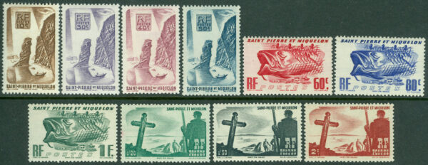 St. Pierre & Miquelon - M  347-356 Landskap - Fisk - Båtar, 10 olika **