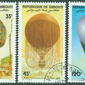 Djibouti – M  358-360 Flyg i 200 år, luftballonger, 3 kpl stpl