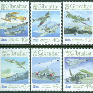 Gibraltar – M 1260-1265 Royal Air Force (RAF) 90 år, 6 kpl **