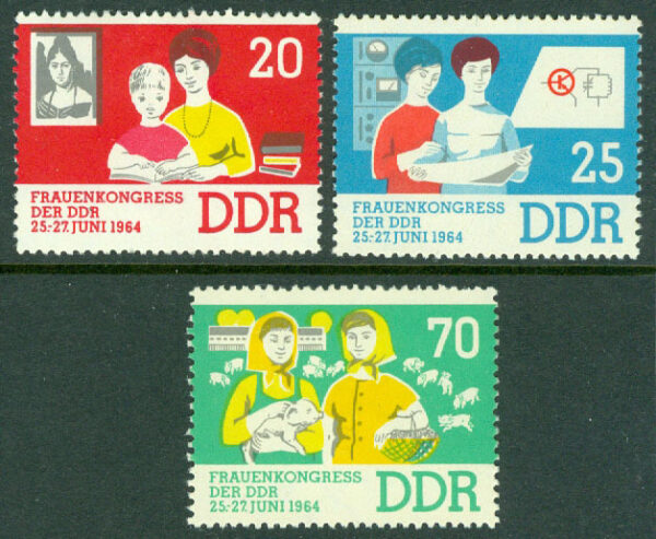 DDR - M 1030-1032 DDR:s kvinnokongress, 3 kpl **