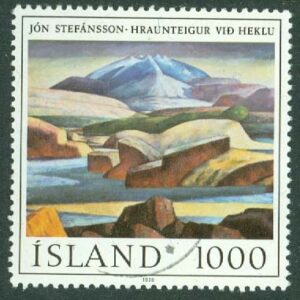 Island – F 572 Lavalandskap vid Hekla, målning av J Stefánsson, 1 kpl stpl