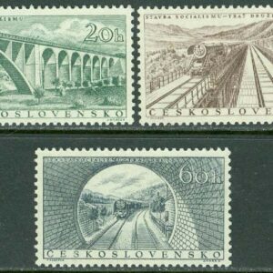 Tjeckoslovakien – M  945-947 Socialistiska byggnadsverk, 3 ol **