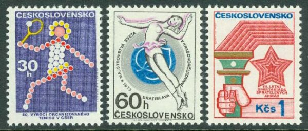 Tjeckoslovakien - M 2121-2123 Sportevenemang, 3 kpl **