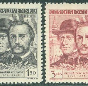 Tjeckoslovakien – M  544-545 100-årsdagen av den konstituerande församlingen, 2 kpl **