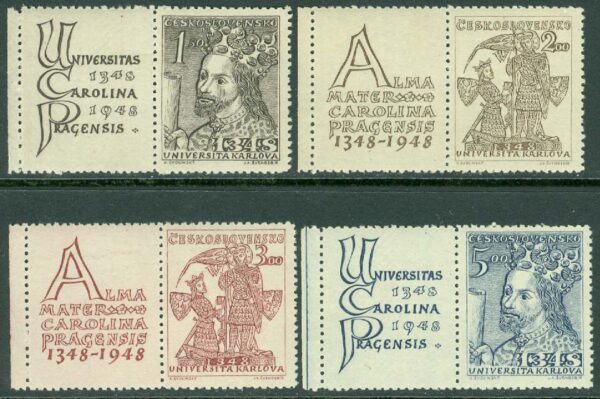 Tjeckoslovakien - M  535-538 Karls-Universitetet 600 år, 4 kpl + zf **