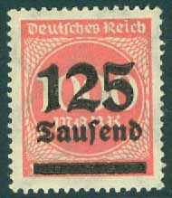 Deutsches Reich – M  291 Siffertyp 125 tausend på 1000 M **