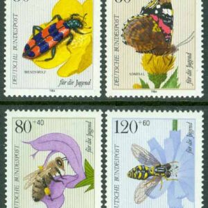 Tyskland – M 1202-1205 Pollinerande insekter, 4 kpl **