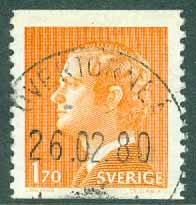 F 1029 Carl XVI Gustaf. ÖVERTORNEÅ 26.02.80  (BD/Nb)