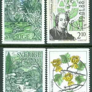 F 1470-1473 Botaniska trädgårdar, 4 kpl , hyggliga stämplar