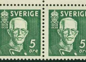Sverige – F  266BC Gustav V 70 år, 5 öre 3-4-sid par **