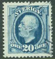 F   66 Oscar II, koppartryck, utan vm. 25 öre stpl