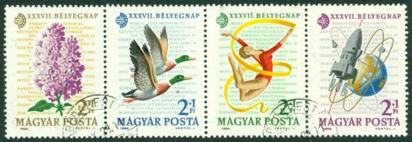 Ungern - M 2053-2056 A Frimärkets Dag 1964, frim.utst. IMEX 1964, 4-strip kpl stpl