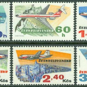 Tjeckoslovakien – M 2166-2171 „Československé Aeroline“ 50 år, 6 kpl **