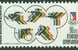 Tjeckoslovakien – M 2861 Nationella Olympiska Kommittén 90 år, 1 kpl **
