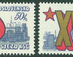 Tjeckoslovakien – M 2612-2613 Partidag för Kommunistiska partiet i Tjeckoslovakien, 2 kpl **