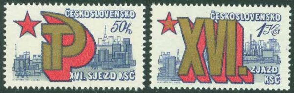 Tjeckoslovakien - M 2612-2613 Partidag för Kommunistiska partiet i Tjeckoslovakien, 2 kpl **