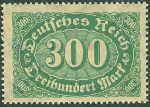 Deutsches Reich – M  249 Siffror i oval, 300 M **