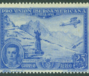 Spanien – M  556 Chilenaren Dagoberto Godoys flygning över Anderna 1918. 25 C **