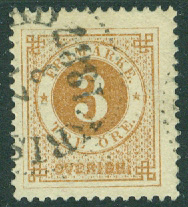 F   28 Ringtyp 3 öre t. 13, stpl 1887