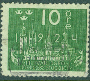 F  197cx Världspostkongressen 10 öre VM / stpl 17.7.24, veck