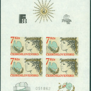 Tjeckoslovakien – M BL  83 Int. Frimärksutst. ”Praga 88” och ”Finlandia 88”. Block kpl **