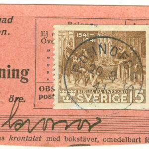 F  328 Bibeln. Stpl RÖNNÖFORS 20.8.41 på klipp , kt  (Z/J)