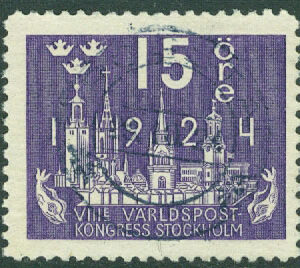 F  198 Världspostkongressen 15 öre stpl